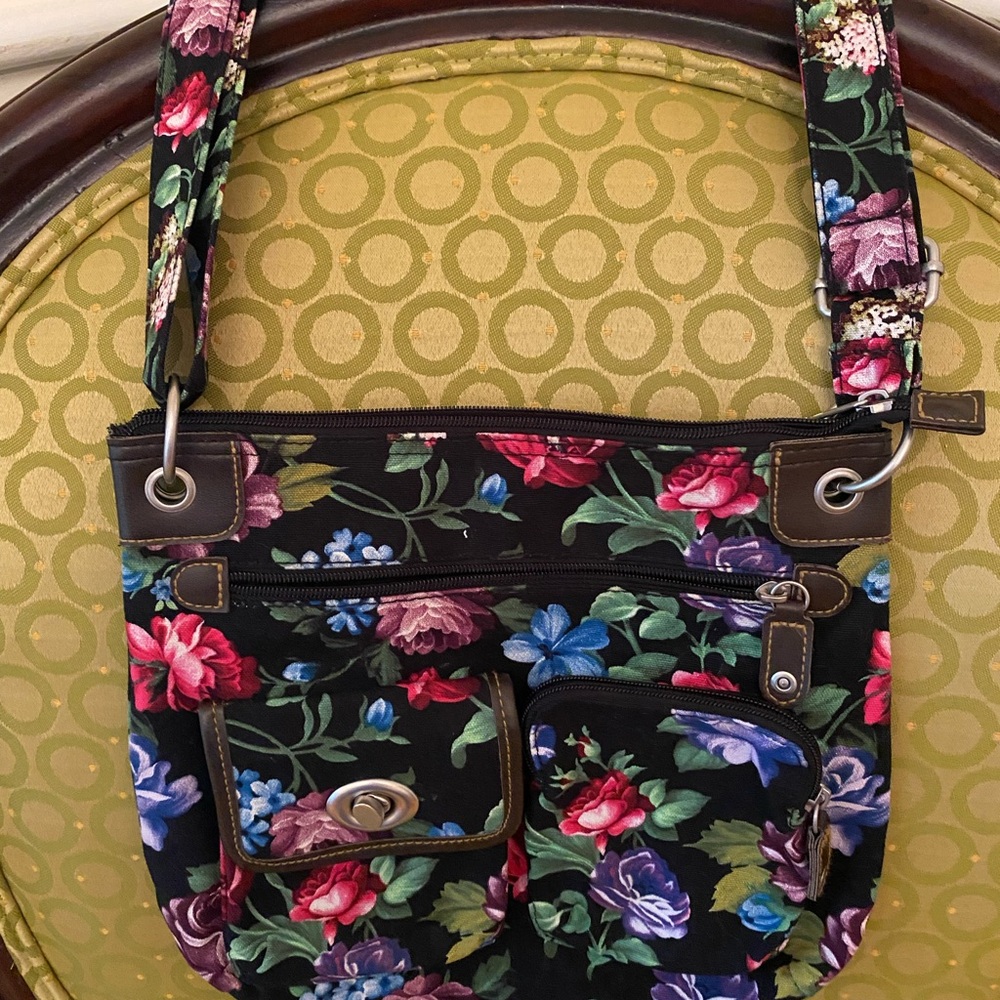 Multicolor flowers canvas bag